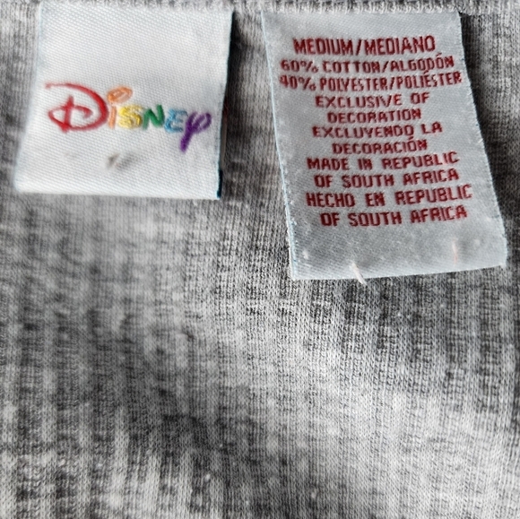Vintage Disney Mickey And American Flag Waffle Grey Tee Size Medium - Picture 3 of 9
